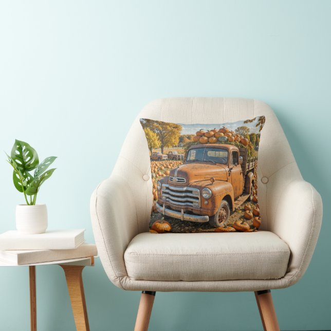 Altlastwagen mit Pumpkins gefüllt Kissen (Stuhl )