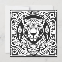 Altmajastil-Jaguar-Krieger-Stammesmasken-Kunst Magneteinladung