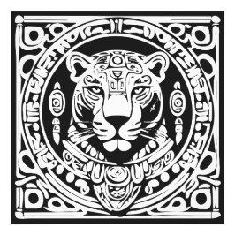 Altmajastilischer Jaguar-Krieger-Stammesmasken-Kun Fotodruck