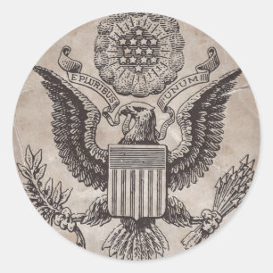 Altmodische amerikanische Wappen Runder Aufkleber