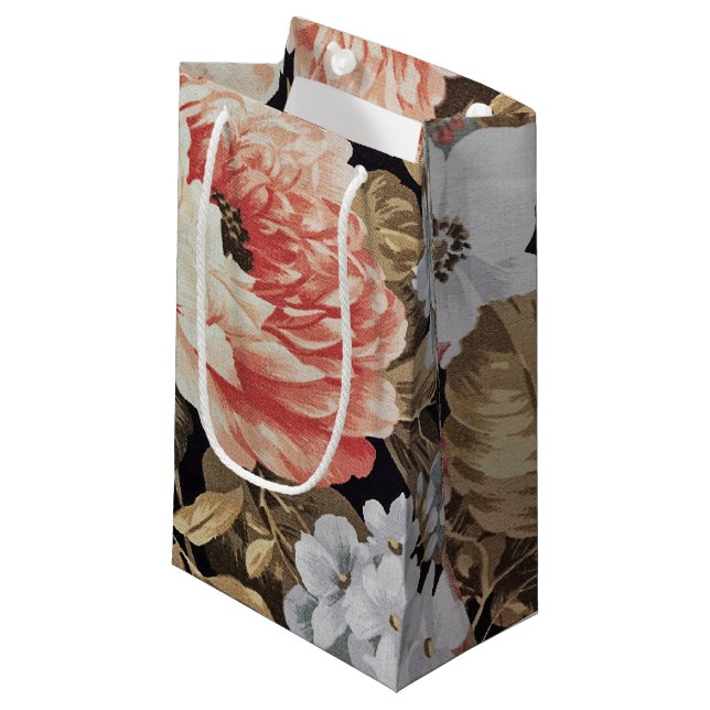 Altmodische Blume Kleine Geschenktüte (Vorderseite Schrägansicht)