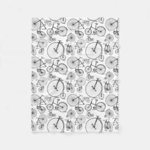 Altmodische Fahrräder CUSTOM HINTERGRUNDFARBE Fleecedecke