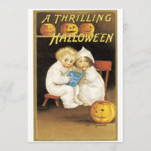 Altmodische Halloween-Gespenstergeschichte-Kinder Karte
