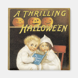 Altmodische Halloween-Gespenstergeschichte-Kinder Magnet