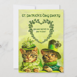 ALTMODISCHE IRISCHE KATZEN, ST. PATRICK'S DAY PART EINLADUNG