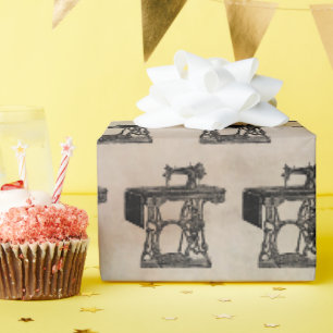 Altmodische Nähmaschine Geschenkpapier