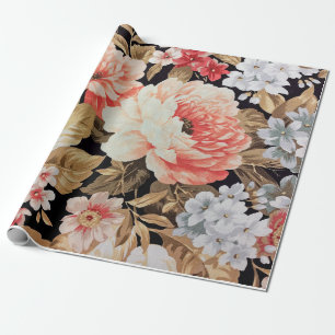 Altmodische Rosenblüten Geschenkpapier