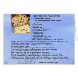 Altmodische Rosinen-Brot-Rezept-Karte
