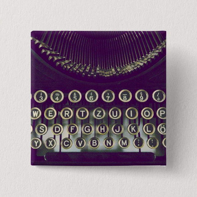 altmodische Schreibmaschine Button (Vorderseite)