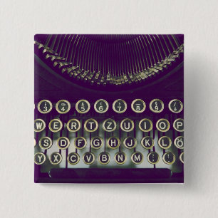 altmodische Schreibmaschine Button