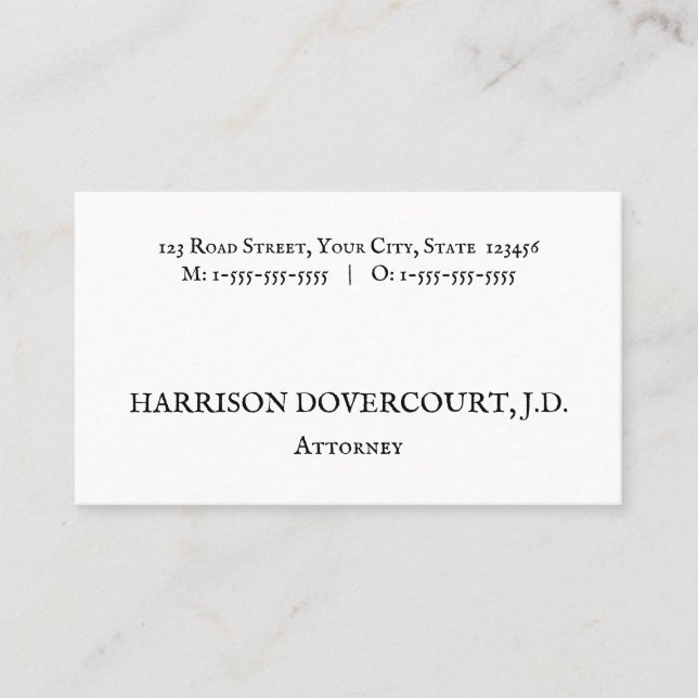 Altmodische, traditionelle Business Card Visitenkarte (Vorderseite)