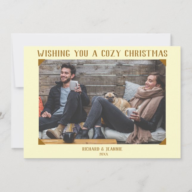 Altmodische Vintage Weihnachtskarte Feiertagskarte (Vorderseite)