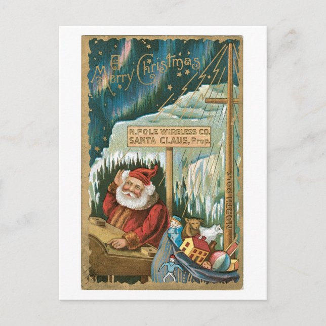 Altmodische Weihnachten, Weihnachtshaus Feiertagspostkarte (Vorderseite)