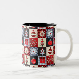 Altmodische Weihnachtsdecke Zweifarbige Tasse