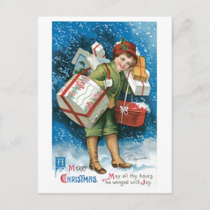 Altmodische Weihnachtsgeschenke Feiertagspostkarte