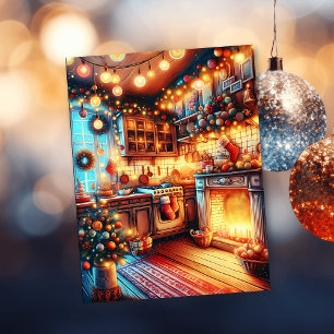 Altmodische Weihnachtsgrüße Postkarte