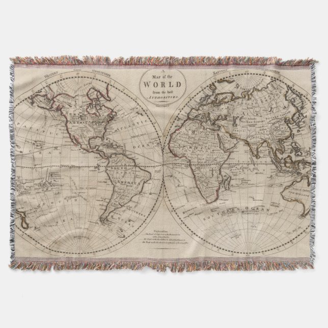 Altmodische Weltkarte (1795) Decke (Vorderseite)