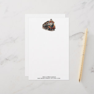 Altmodischer Dampfzug Retro Weihnachten Briefpapier