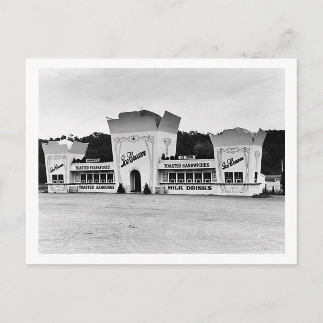 altmodischer Eiscreme-Ständer, Connecticut Postkarte (Vorderseite)