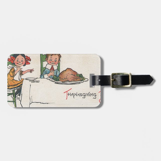 altmodischer Erntedank Gepäckanhänger (Vorderseite horizontal)