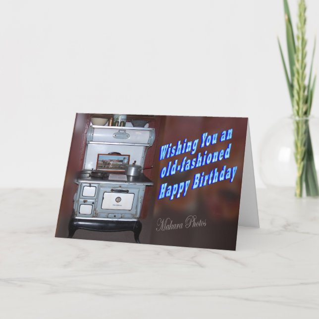 Altmodischer Geburtstag Karte (Vorderseite)