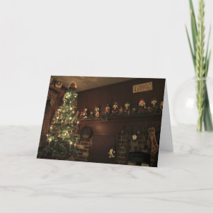 Altmodischer Kolonialweihnachtsfeiertags-Gruß Feiertagskarte
