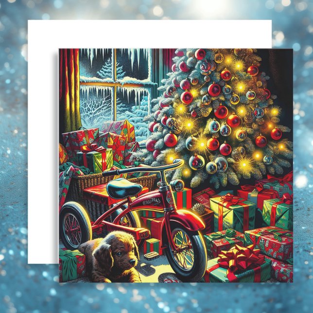 Altmodischer Nostalgischer Weihnachtsvormittag Feiertagskarte (Von Creator hochgeladen)