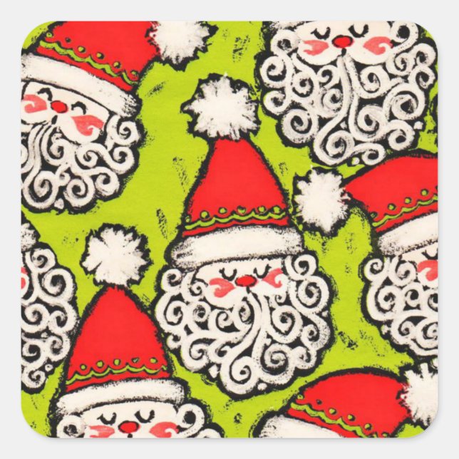 Altmodischer Santa | Aufkleber am Platz (Vorderseite)