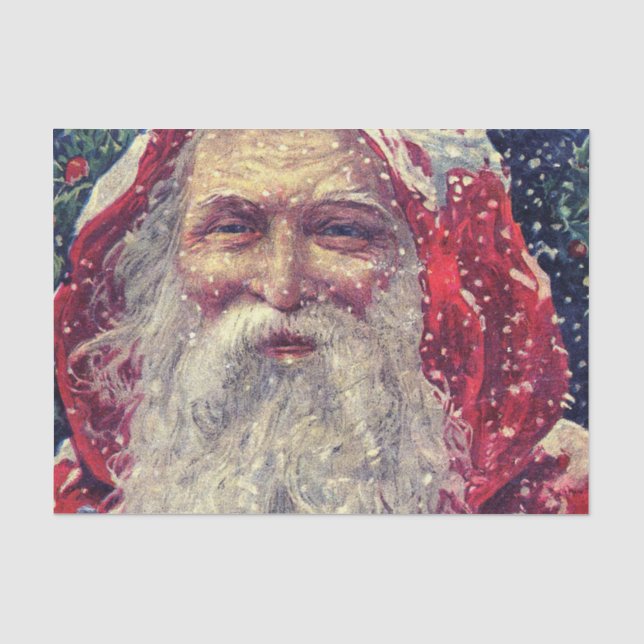 Altmodischer Viktorianischer Nikolaus Seidenpapier (Vorderseite)
