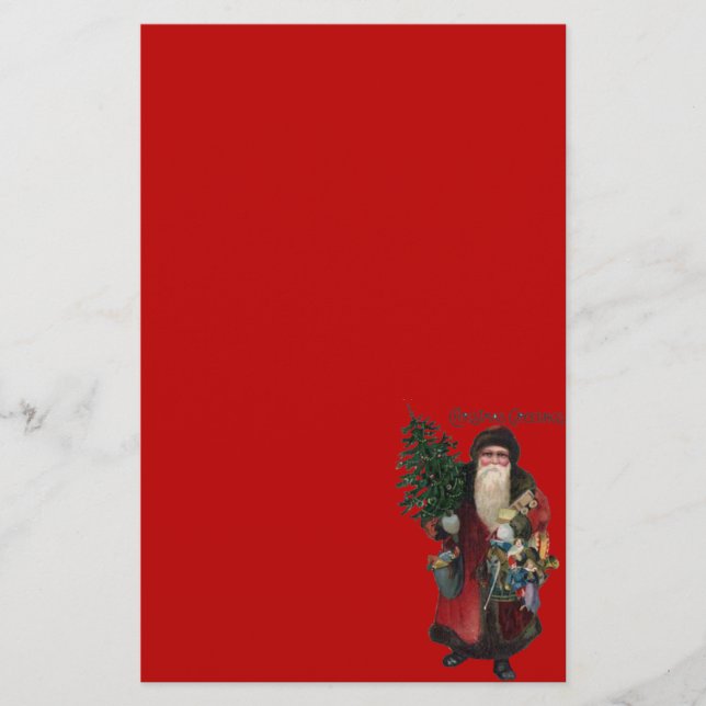Altmodischer Weihnachtsmann Briefpapier (Vorderseite)