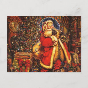 Altmodischer Weihnachtsmann Feiertagspostkarte