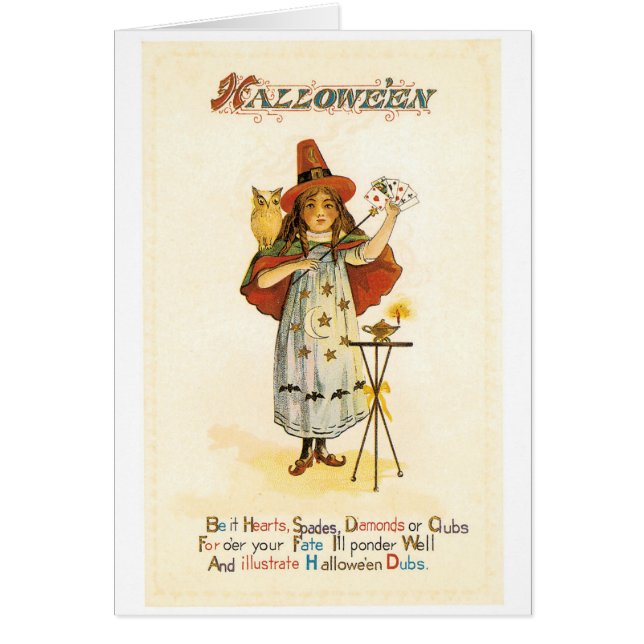 Altmodisches Halloween, Hexenmädchen mit Schüssel (Vorne)
