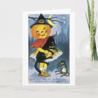 Altmodisches Halloween, Jack-o'-Laterne Karte