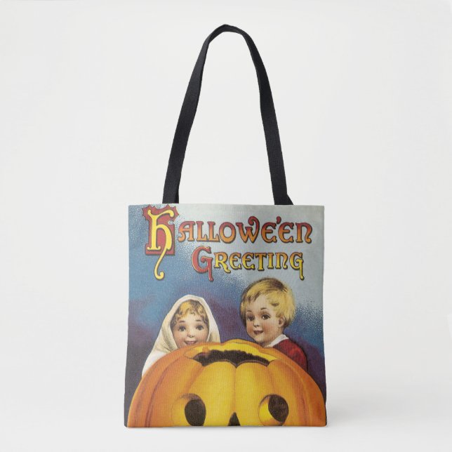 Altmodisches Halloween, Kinder & Pumpkin Tasche (Vorderseite)