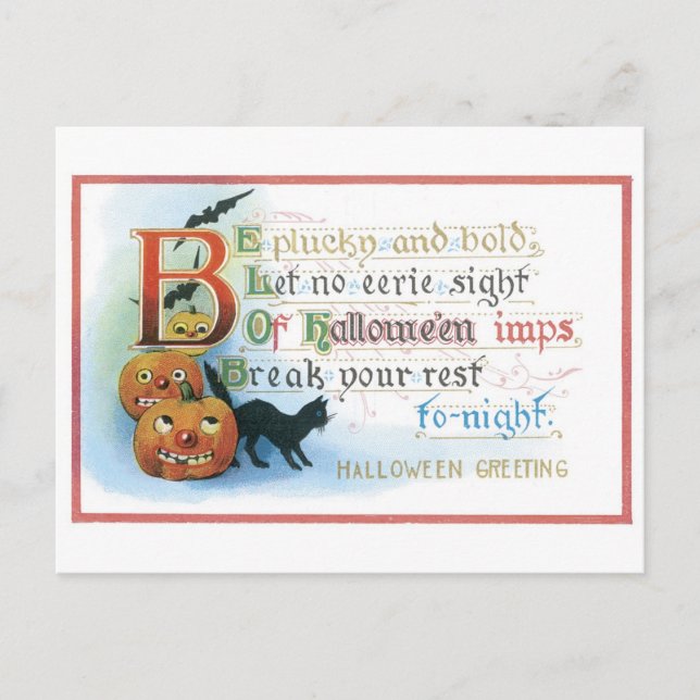 Altmodisches Halloween Postkarte (Vorderseite)