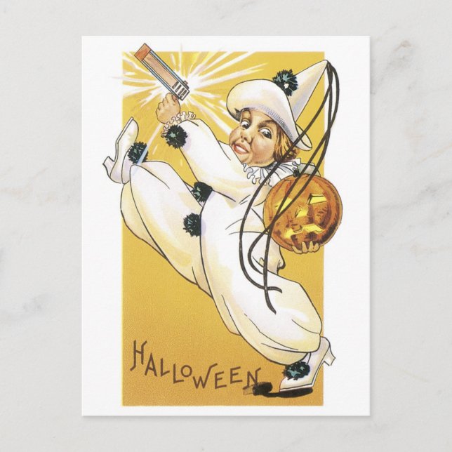 Altmodisches Halloween Postkarte (Vorderseite)
