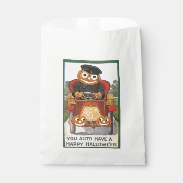 Altmodisches Halloween, Pumpkin-Fahrer Geschenktütchen (Vorderseite)