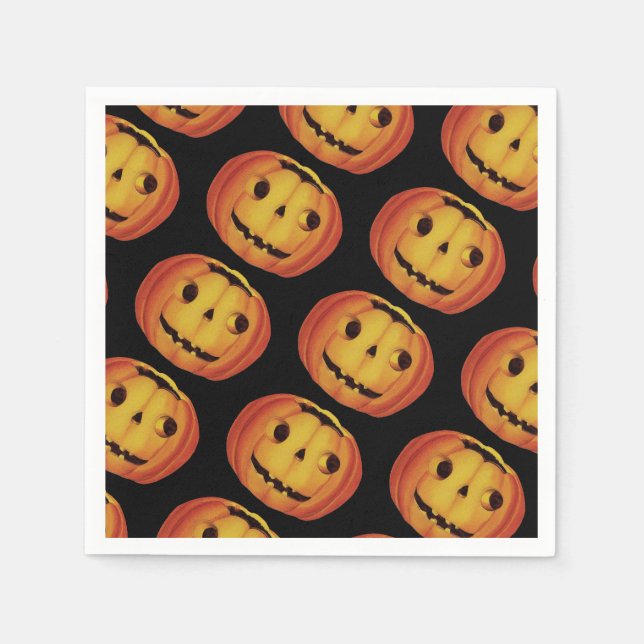 Altmodisches Halloween, Pumpkin (Jack-o'-Laterne) Serviette (Vorderseite)