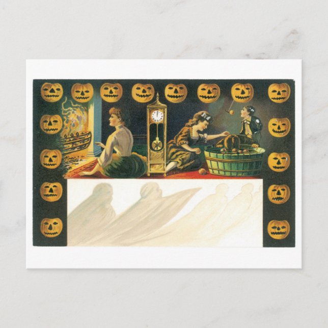Altmodisches Halloween, Pumpkin Postkarte (Vorderseite)