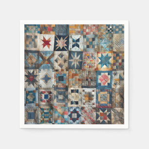 Altmodisches Patchwork Quilt Design Serviette