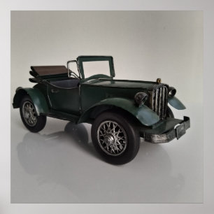 altmodisches Retro-Cabrio-Auto Poster