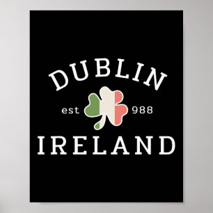 Altmodisches Retro Dublin Irland Est 988 St. Patri Poster