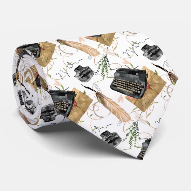 altmodisches Schreibmuster gekachelt Krawatte (Gerollt)