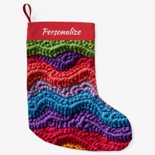 Altmodisches Strickgarn-Muster Weihnachten Kleiner Weihnachtsstrumpf