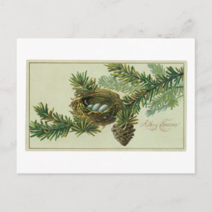 Altmodisches Weihnachten, Kiefernholz Feiertagspostkarte