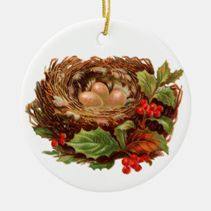 Altmodisches Weihnachten, Nest Keramikornament
