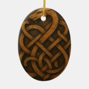 Altnordisches Schlangenknotensymbol Keramik Ornament