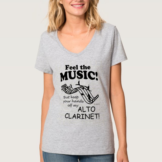 Alto Clarinet Feel Die Musik T-Shirt (Vorderseite)
