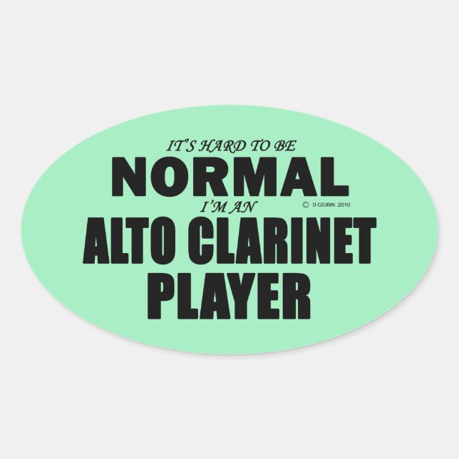 Alto Clarinet Player Oval Aufkleber (Vorderseite)