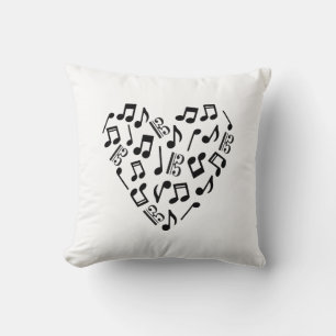 Alto Clef Viola Herz Liebe Musiknotens White Kissen